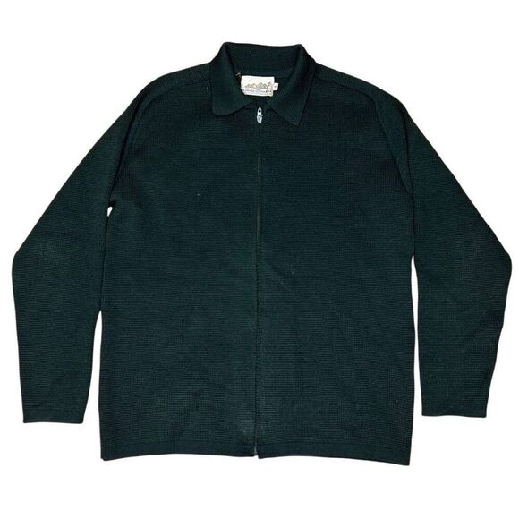 Vintage 60s 70s Eddie Bauer Wool Full Zip Collared Sweater Small - Picture 1 of 5